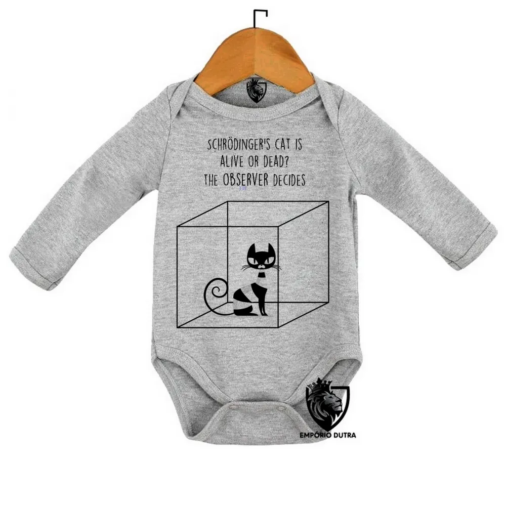 Body Bebê Infantil gato schrodinger