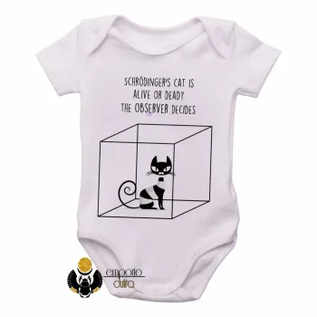 Body Bebê Infantil gato schrodinger - Foto 2