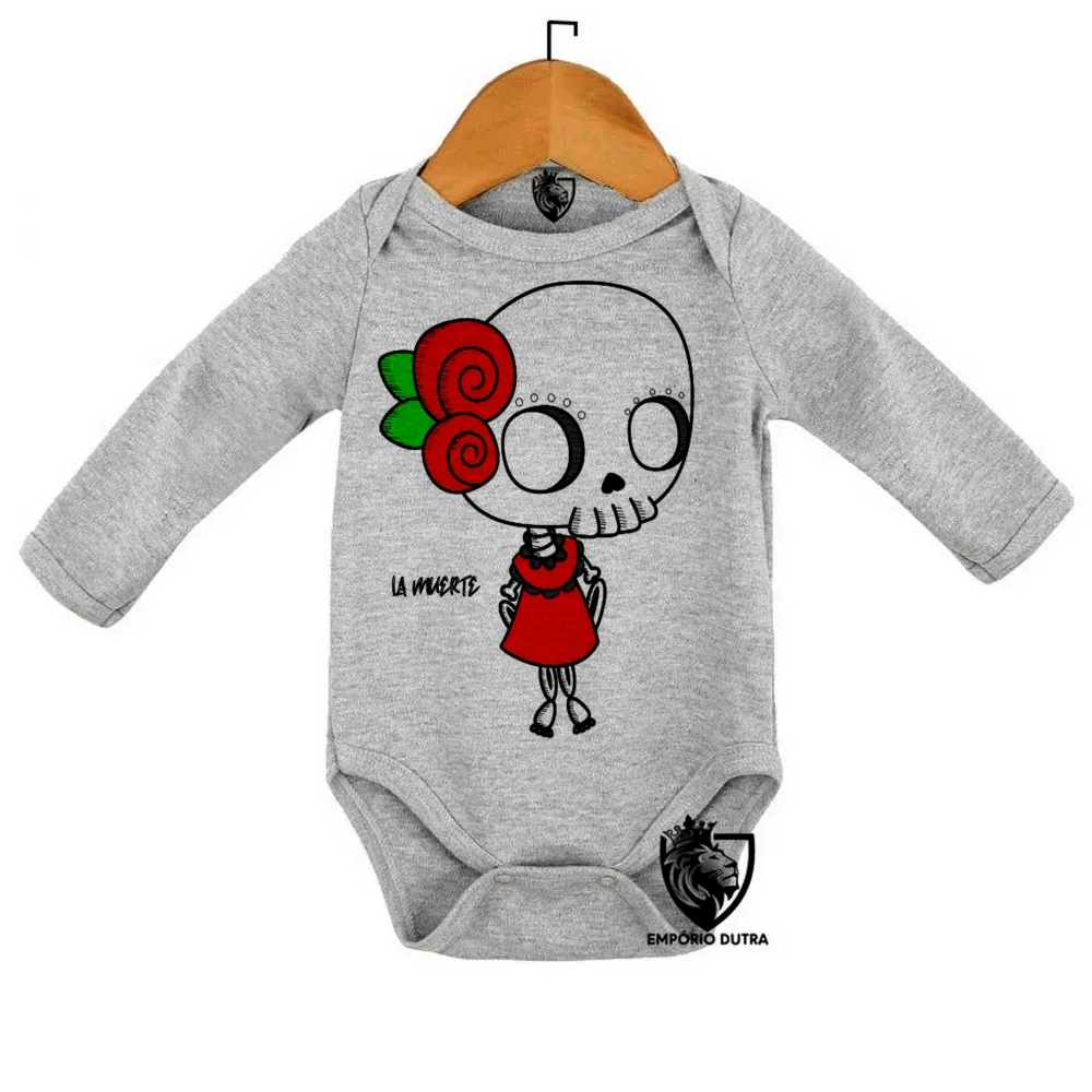 Body Bebê Infantil Girl la muerte dama da morte mexicana caveira
