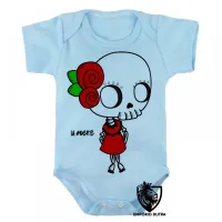 Body Bebê Infantil Girl la muerte dama da morte mexicana caveira - Foto 3