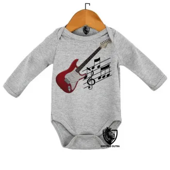 Body Bebê Infantil Guitarra Musica Rock instrumento