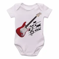 Body Bebê Infantil Guitarra Musica Rock instrumento - Foto 2
