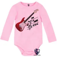 Body Bebê Infantil Guitarra Musica Rock instrumento - Foto 4