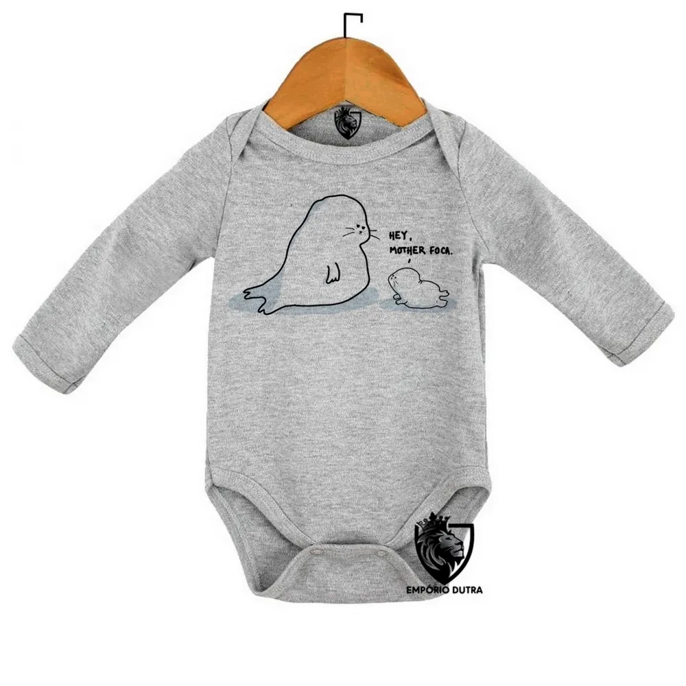 Body Bebê Infantil Hey Mother Foca Imagem