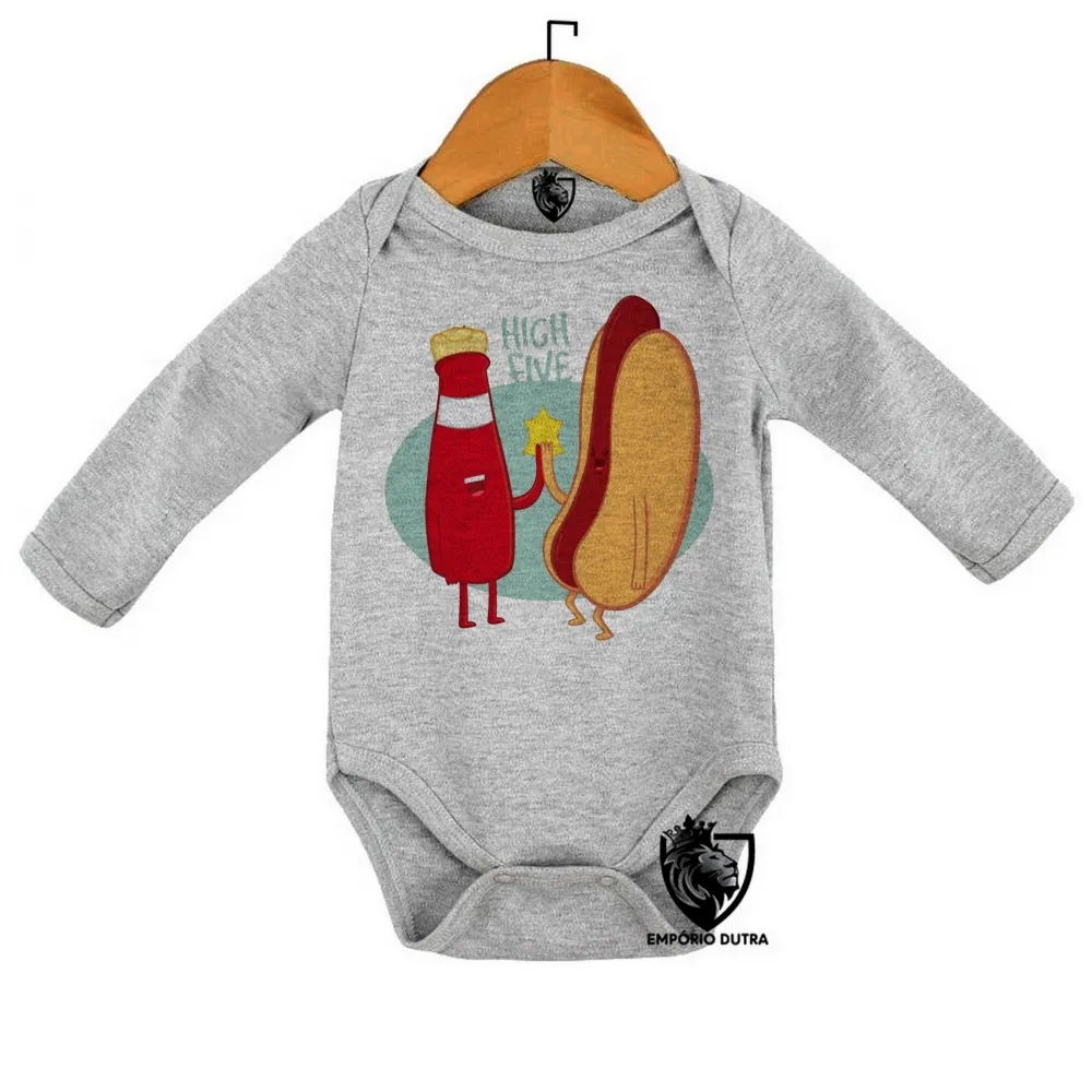 Body Bebê Infantil High Five salsicha catchup hot dog
