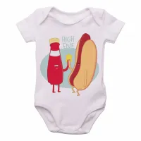 Body Bebê Infantil High Five salsicha catchup hot dog - Foto 2