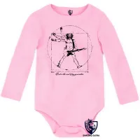Body Bebê Infantil Homem Vitruviano Leonardo da Vinci Rock - Foto 4