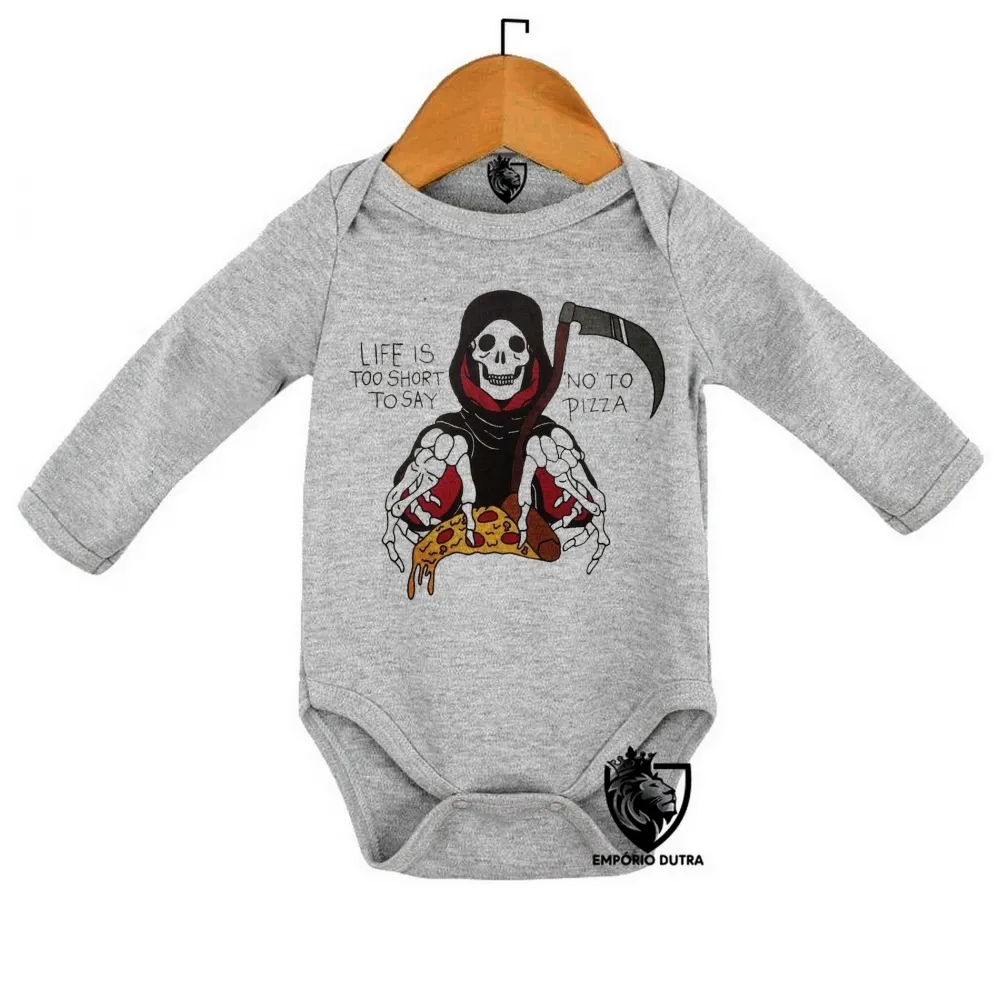 Body Bebê Infantil Life is too short to say no to pizza Imagem