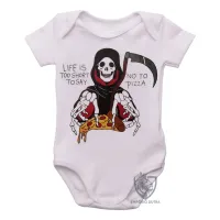 Body Bebê Infantil Life is too short to say no to pizza - Foto 2