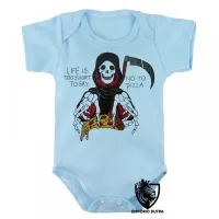 Body Bebê Infantil Life is too short to say no to pizza - Foto 3