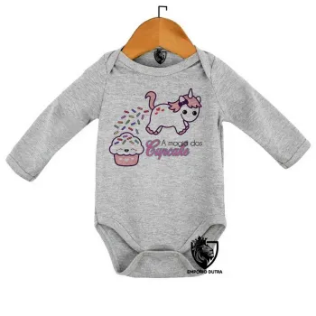 Body Bebê Infantil Magia dos Cupcake unicórnio