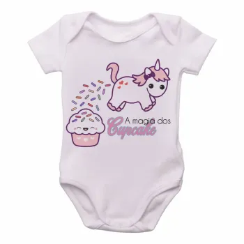 Body Bebê Infantil Magia dos Cupcake unicórnio - Foto 2