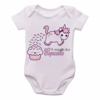 Body Bebê Infantil Magia dos Cupcake unicórnio - Foto 2