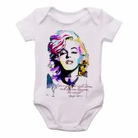 Body Bebê Infantil Marilyn Monroe frase sapatos mundo - Foto 2
