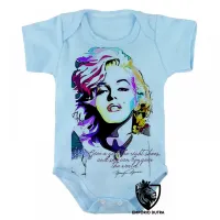 Body Bebê Infantil Marilyn Monroe frase sapatos mundo - Foto 3
