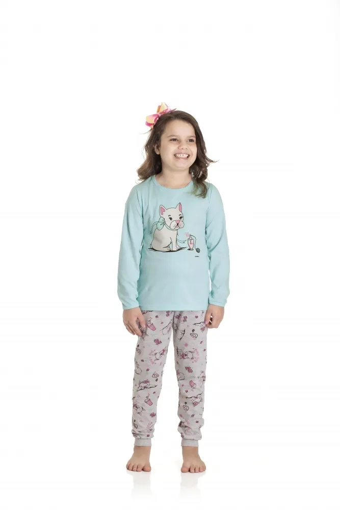 Pijama Cachorrinho - Brilha no Escuro - Azul - Meia Estação