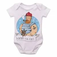 Body Bebê Infantil Marinheiro born to be free mar praia - Foto 2