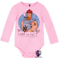 Body Bebê Infantil Marinheiro born to be free mar praia - Foto 4