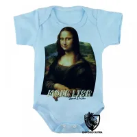 Body Bebê Infantil Mona Lisa Leonardo Da Vinci - Foto 2