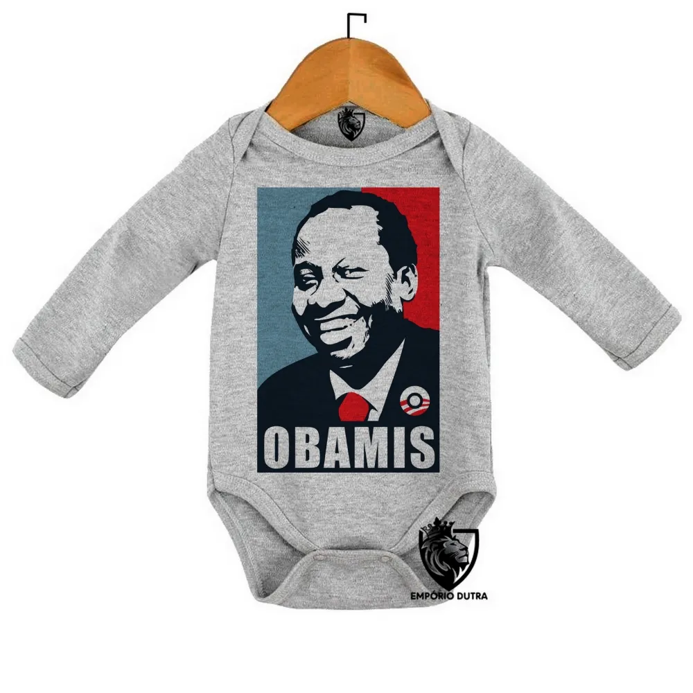 Body Bebê Infantil Mussum cacildis trapalhões obama