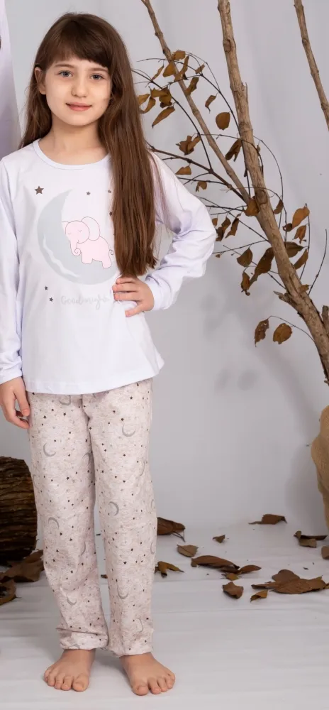 Pijama Elefantinho - Brilha no Escuro - Branco - Meia Estação Imagem