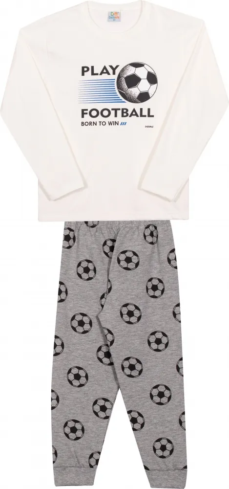Pijama Futebol - Brilha no Escuro - Branco - Meia Estação