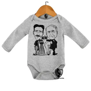 Body Bebê Infantil nikola tesla Thomas Edson eletrica