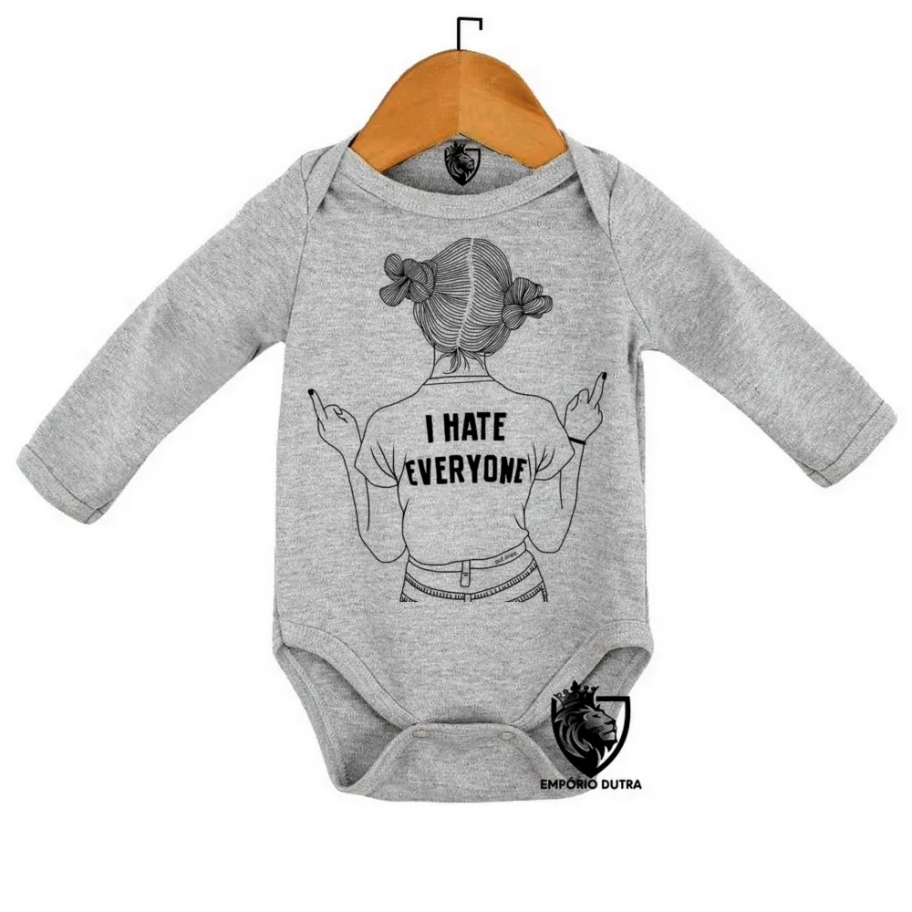 Body Bebê Infantil odeio todos ranço mau humor Imagem