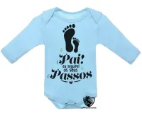 Body Bebê Infantil Pai passos Papai - Foto 3