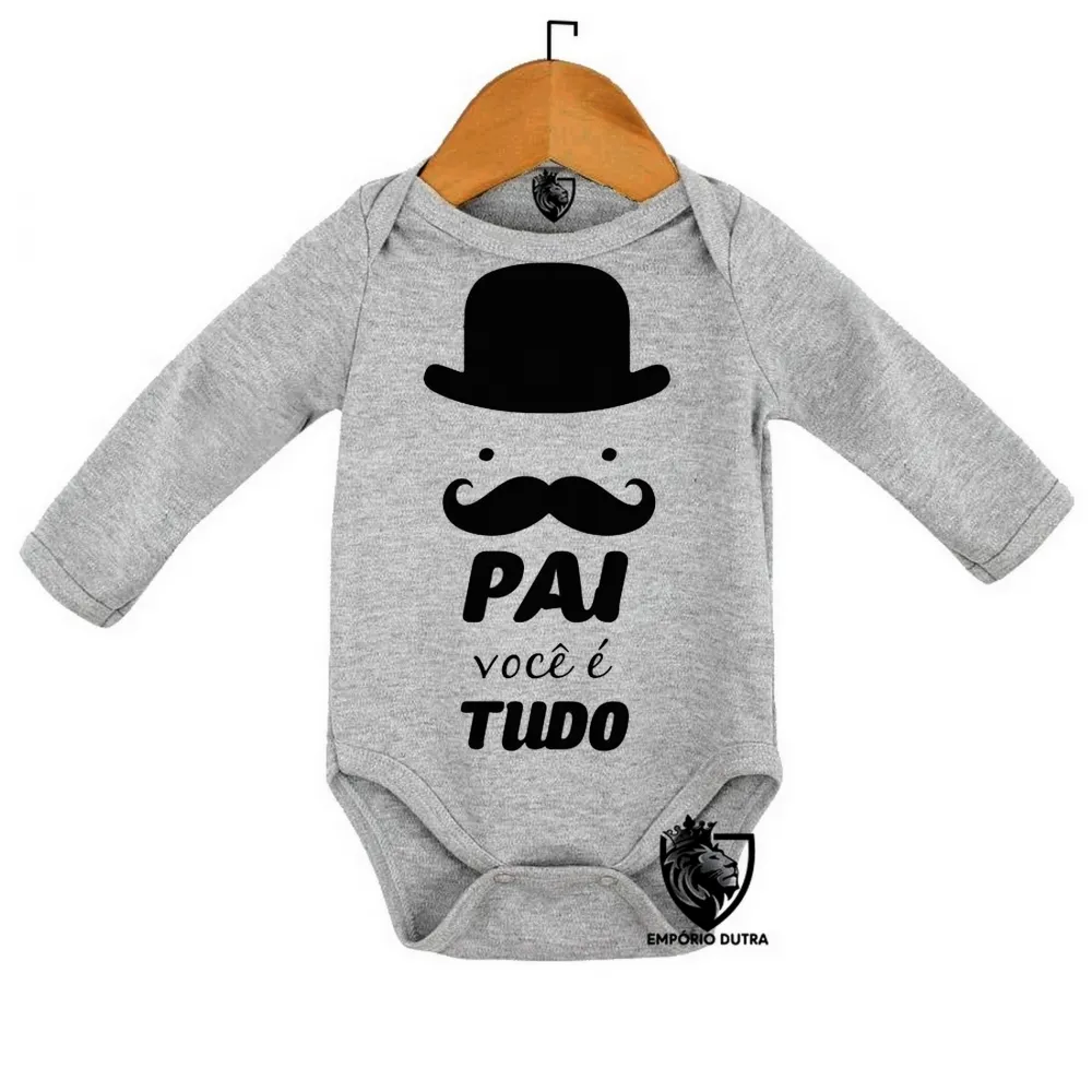 Body Bebê Infantil Pai Papai bigode