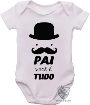 Body Bebê Infantil Pai Papai bigode - Foto 2