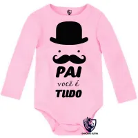 Body Bebê Infantil Pai Papai bigode - Foto 4