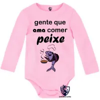 Body Bebê Infantil Peixe pesca pescador pescaria comer adora - Foto 4