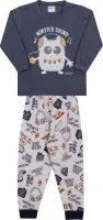Pijama Monstrinho - Brilha no Escuro - Azul - Meia Estação
