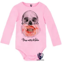 Body Bebê Infantil Pense antes de falar Caveira - Foto 4