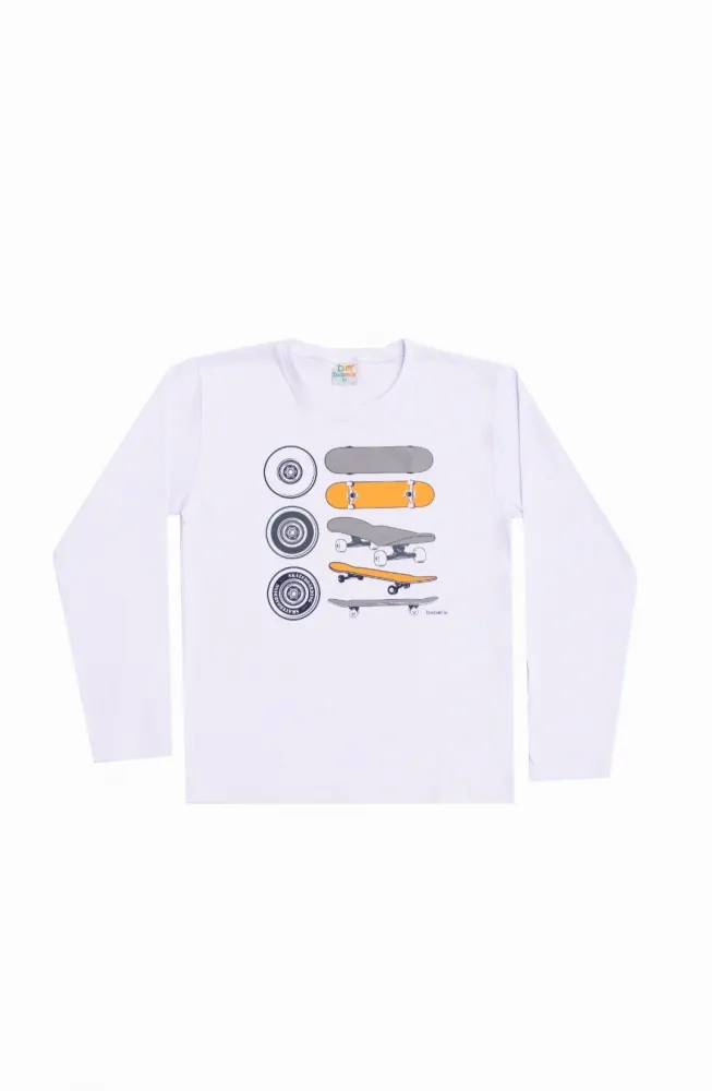 Pijama Skate - Brilha no Escuro - Branco - Meia Estação