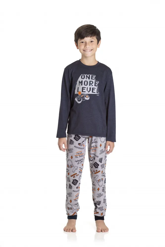 Pijama Videogame - Brilha no Escuro - Azul - Meia Estação