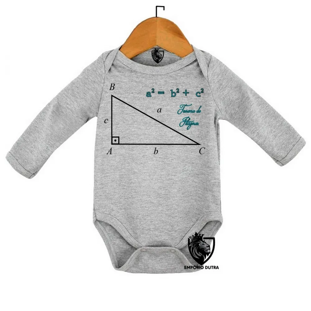 Body Bebê Infantil Teorema de Pitágoras Matematica Imagem