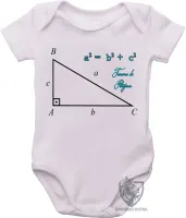 Body Bebê Infantil Teorema de Pitágoras Matematica - Foto 2