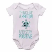 Body Bebê Infantil Think like a proton atomo energia - Foto 2