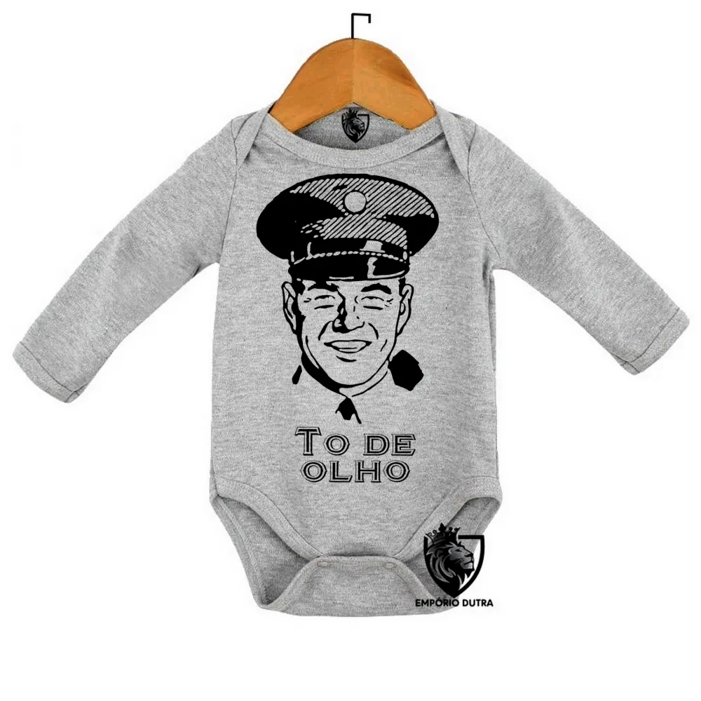 Body Bebê Infantil To de olho guarda policial vigilante Imagem