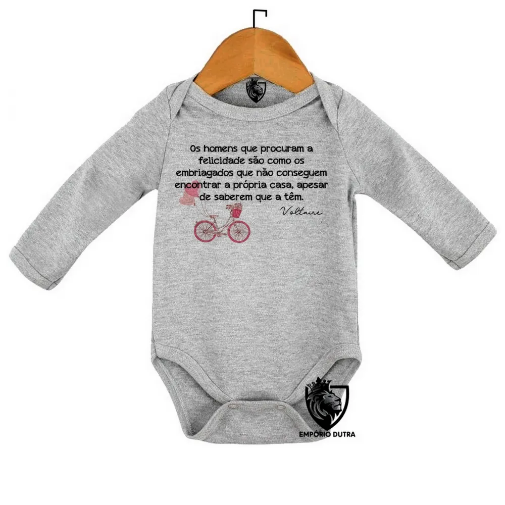 Body Bebê Infantil Voltaire felicidade