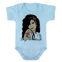 Body Bebê Infantil Amy Winehouse retrô cantora rock - Foto 2