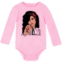 Body Bebê Infantil Amy Winehouse retrô cantora rock - Foto 4