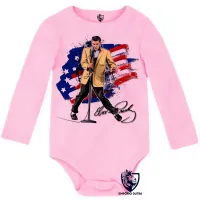 Body Bebê Infantil Elvis Presley bandeira EUA musica rock - Foto 4