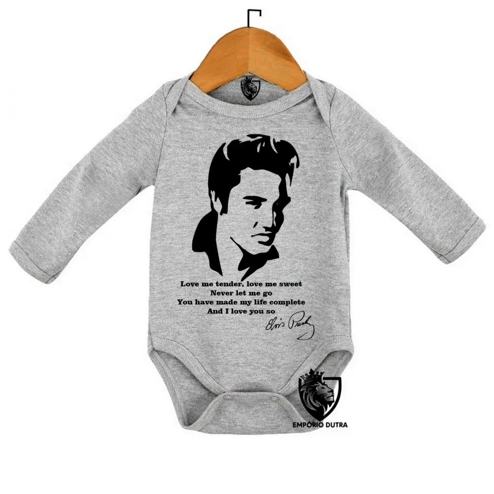 Body Bebê Infantil Elvis Presley rei rock musica Imagem