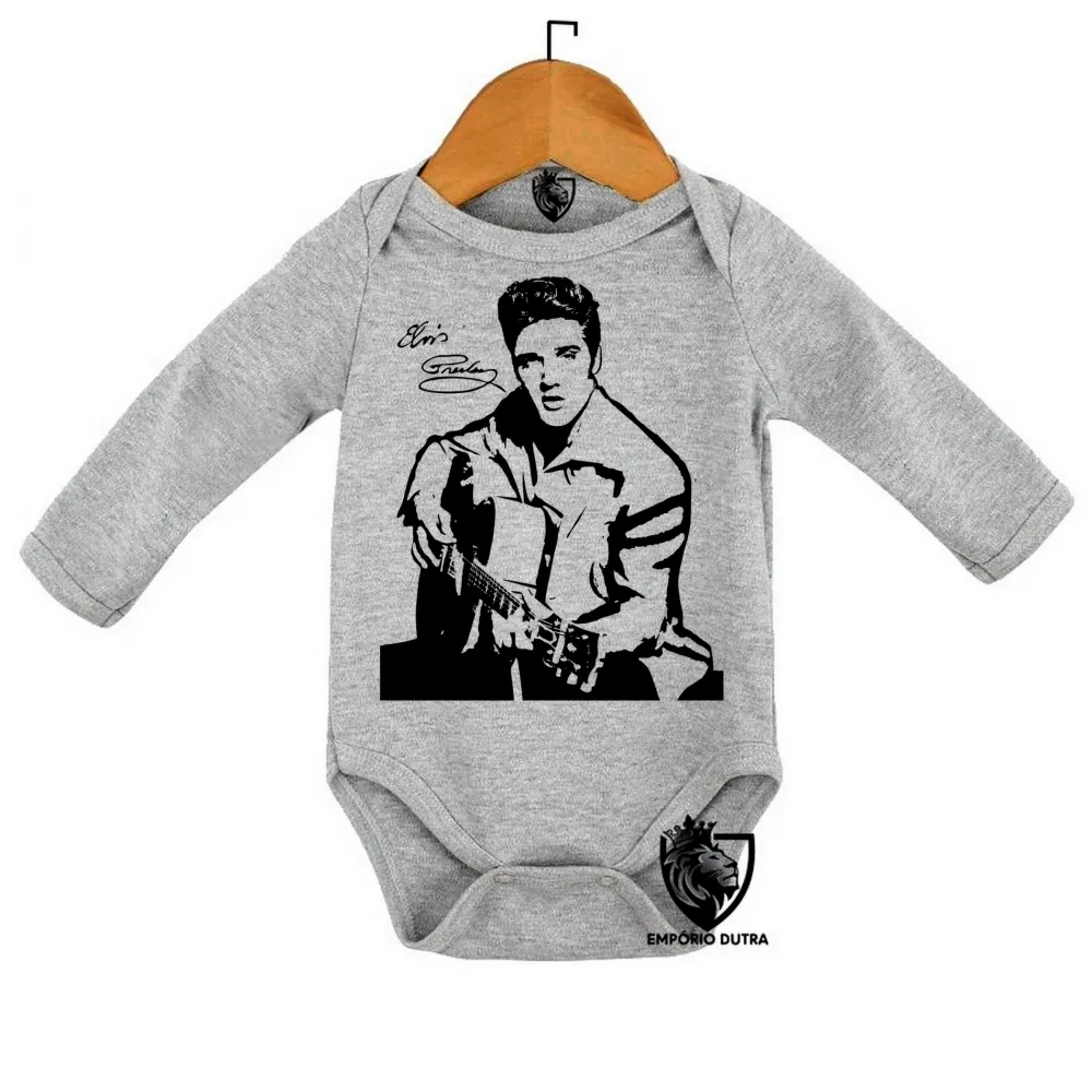 Body Bebê Infantil Elvis Presley violão