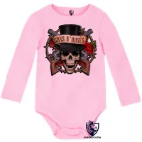 Body Bebê Infantil guns in roses caveira rock in roll - Foto 4