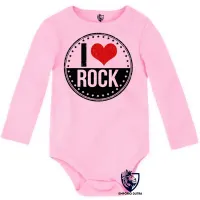 Body Bebê Infantil I love rock redondo - Foto 4