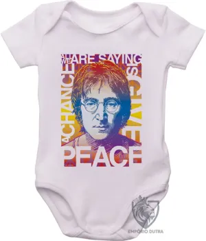 Body Bebê Infantil John Lennon peace Beatles - Foto 2